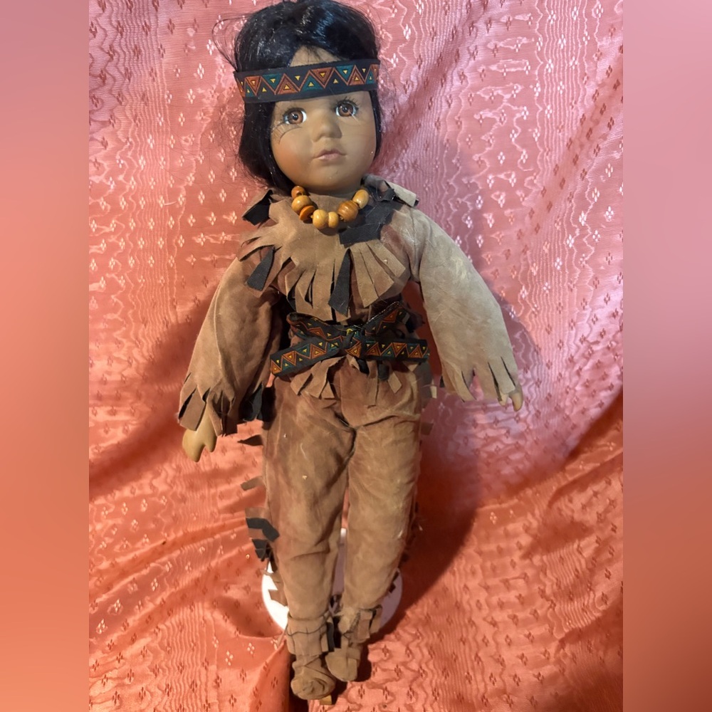 Native American-Inspired Doll with Brown Outfit